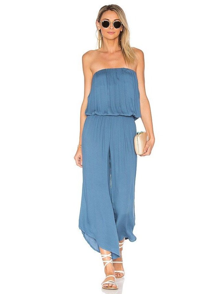 Young Fabulous & Broke Blue Aviana Strapless Jumpsuit